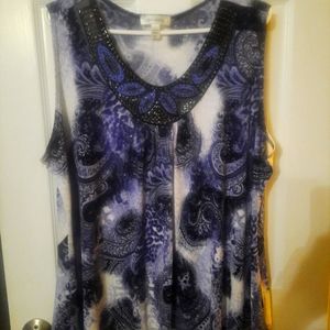 Dress barn, sleeveless shirt, sequins the top, size 22/24.
